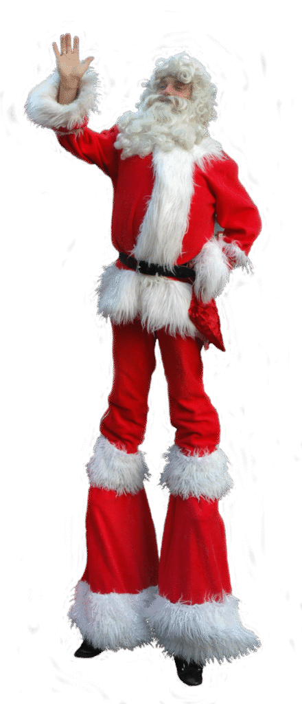 kerstman op stelten uitgeknipt klein