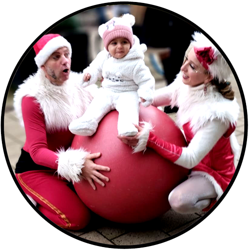 cirkel kerstbal duo met baby 500x500