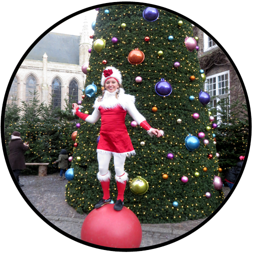 cirkel kerstbal solo bij kerstboom 500x500 naar links